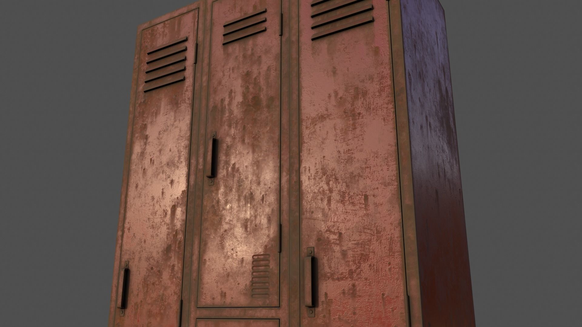 PBR School Gym Locker 04 - Red Low-poly 3D model_20