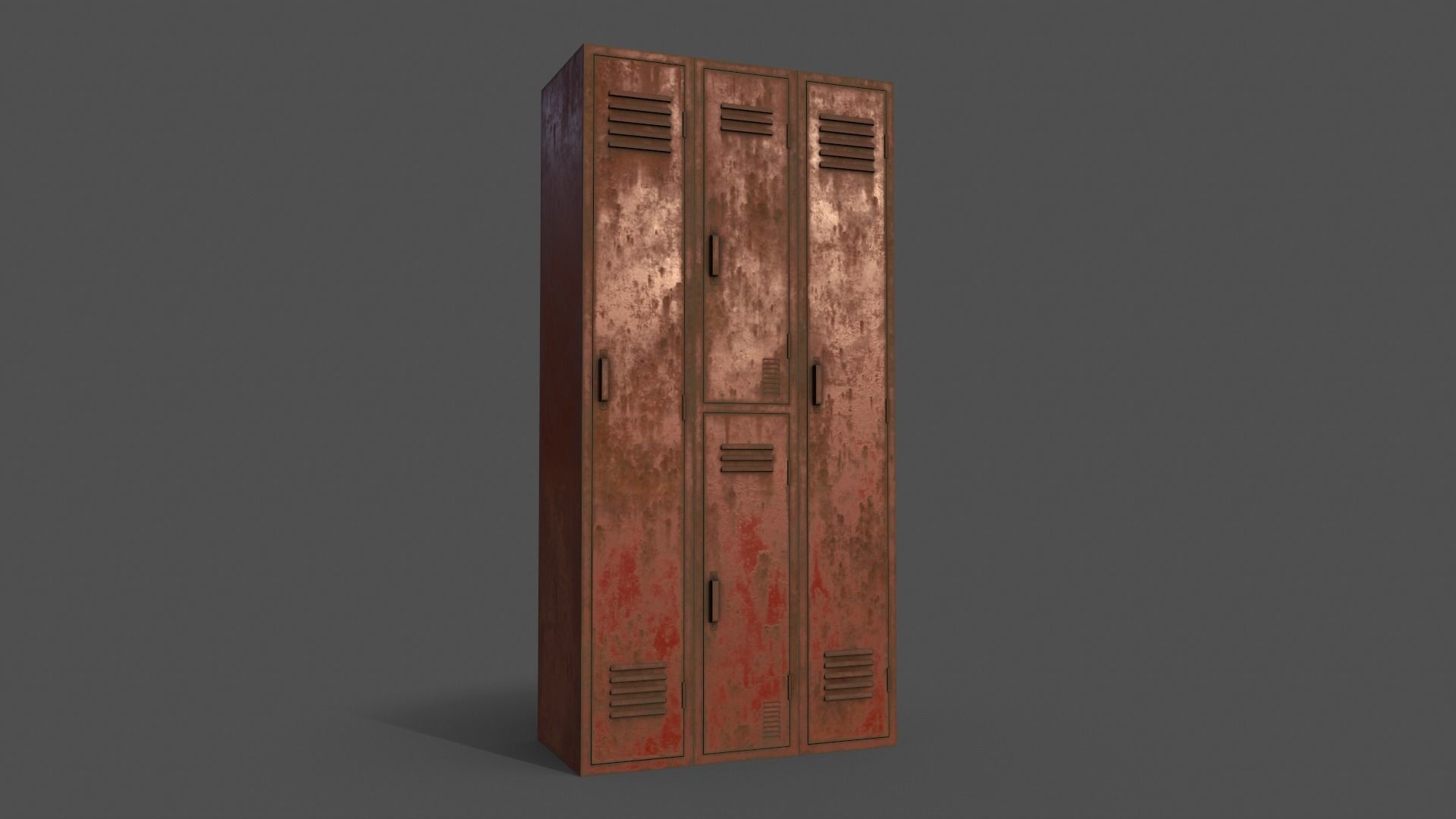 PBR School Gym Locker 04 - Red Low-poly 3D model_14