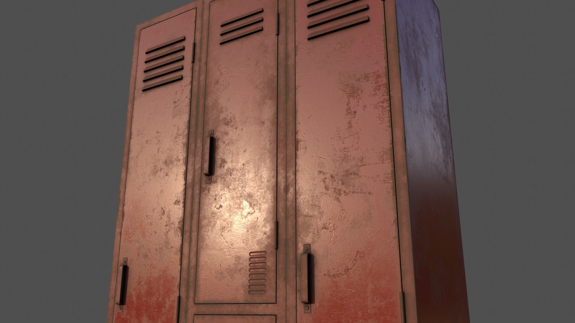 PBR School Gym Locker 04 - Red Low-poly 3D model_19