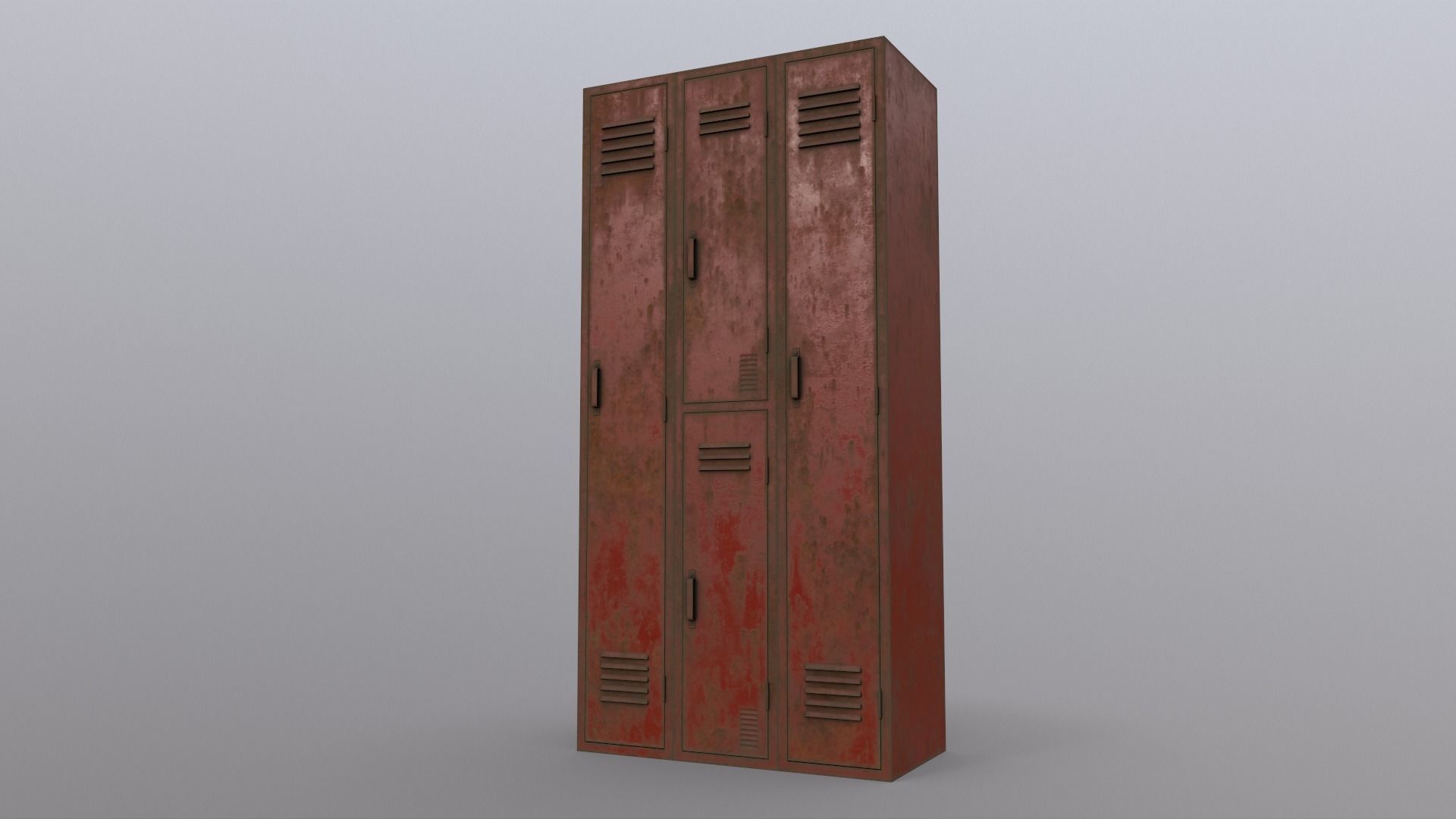 PBR School Gym Locker 04 - Red Low-poly 3D model_17