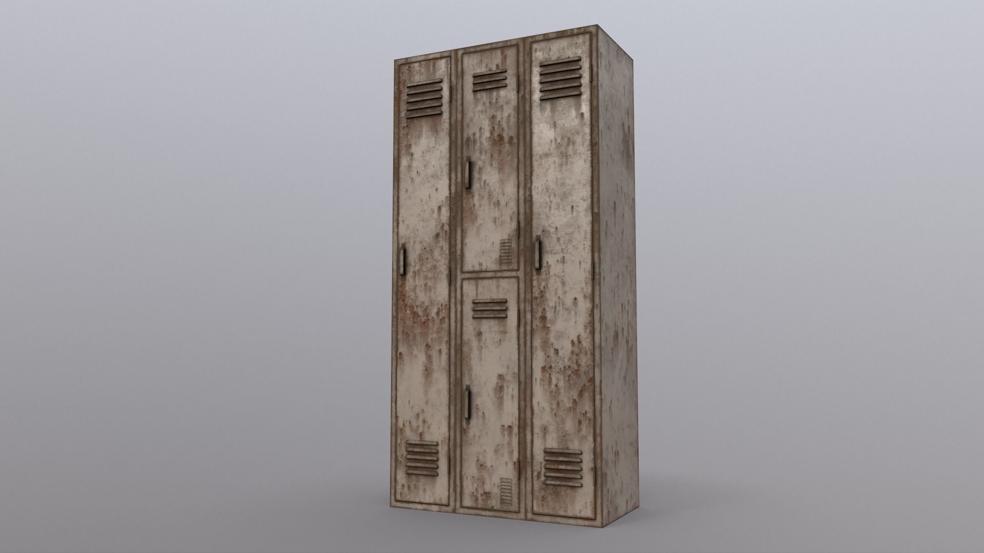 PBR School Gym Locker 04 - White Low-poly 3D model_17