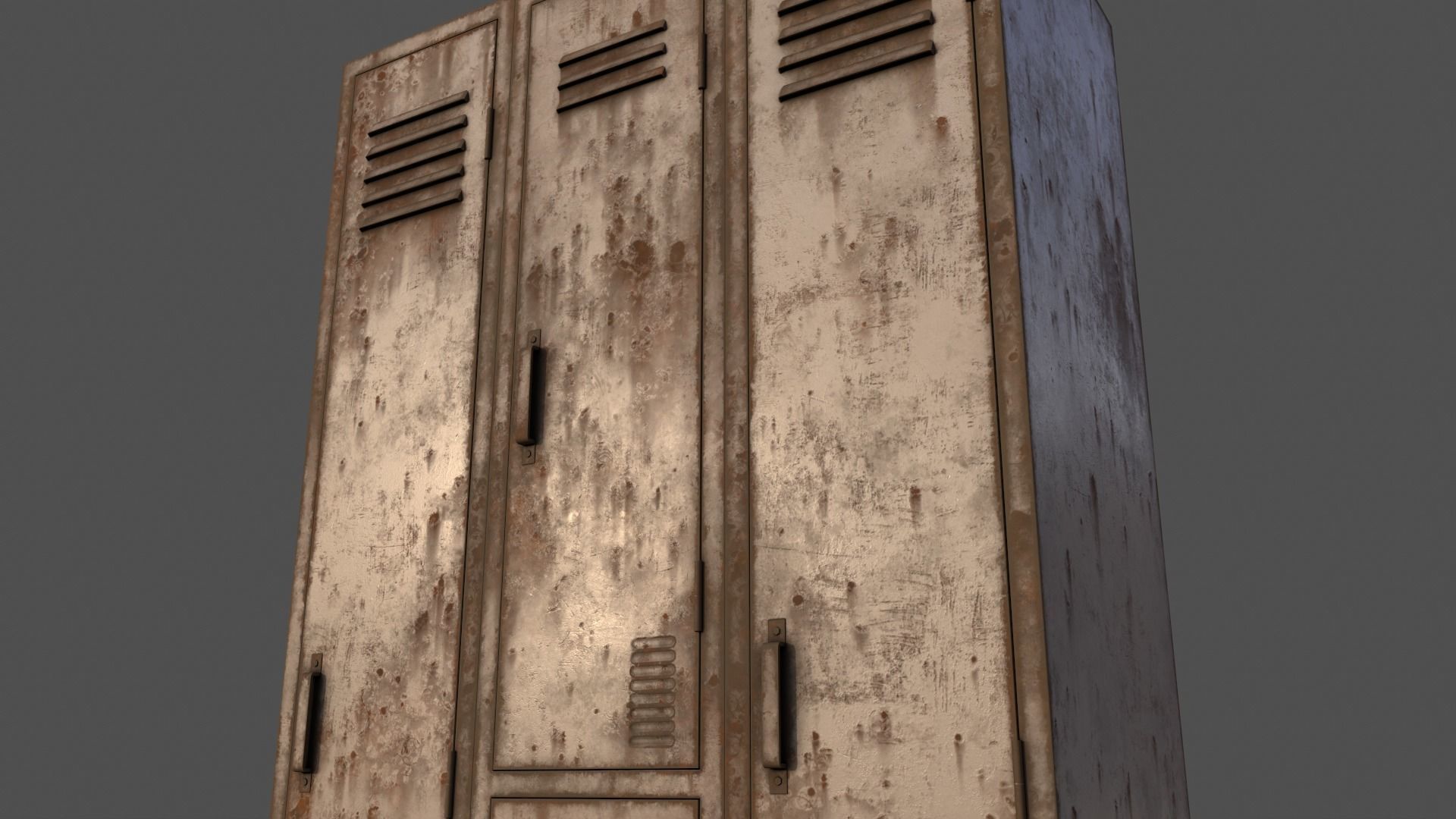 PBR School Gym Locker 04 - White Low-poly 3D model_20