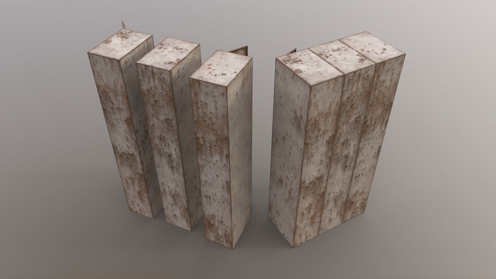 PBR School Gym Locker 04 - White Low-poly 3D model_11