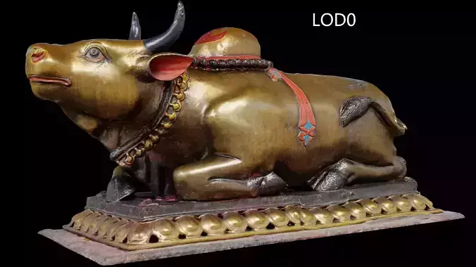 Scanned Golden Ox - LOD - Nepal heritage  Low-poly 3D model Scanned Golden Ox - LOD - Nepal heritage  Low-poly 3D model