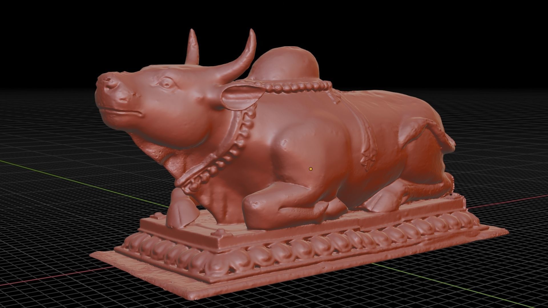 Scanned Golden Ox - LOD - Nepal heritage  Low-poly 3D model_5