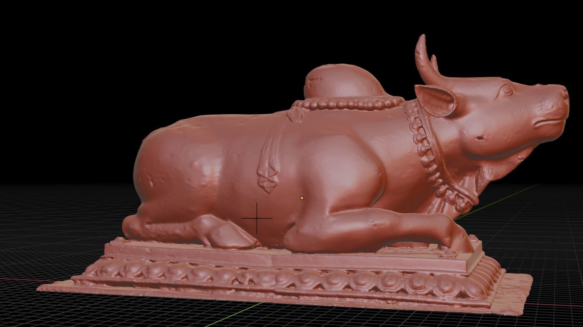 Scanned Golden Ox - LOD - Nepal heritage  Low-poly 3D model_6