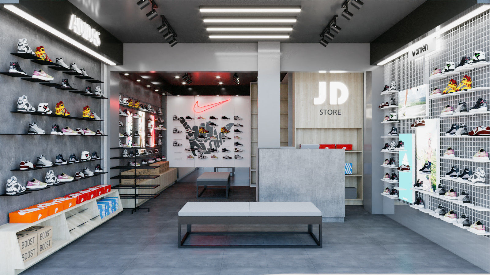 JD SHOES STORE Low-poly 3D model_3