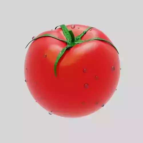 Tomato with water droplets