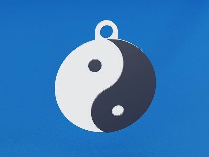 yin yang key chain 3D print model