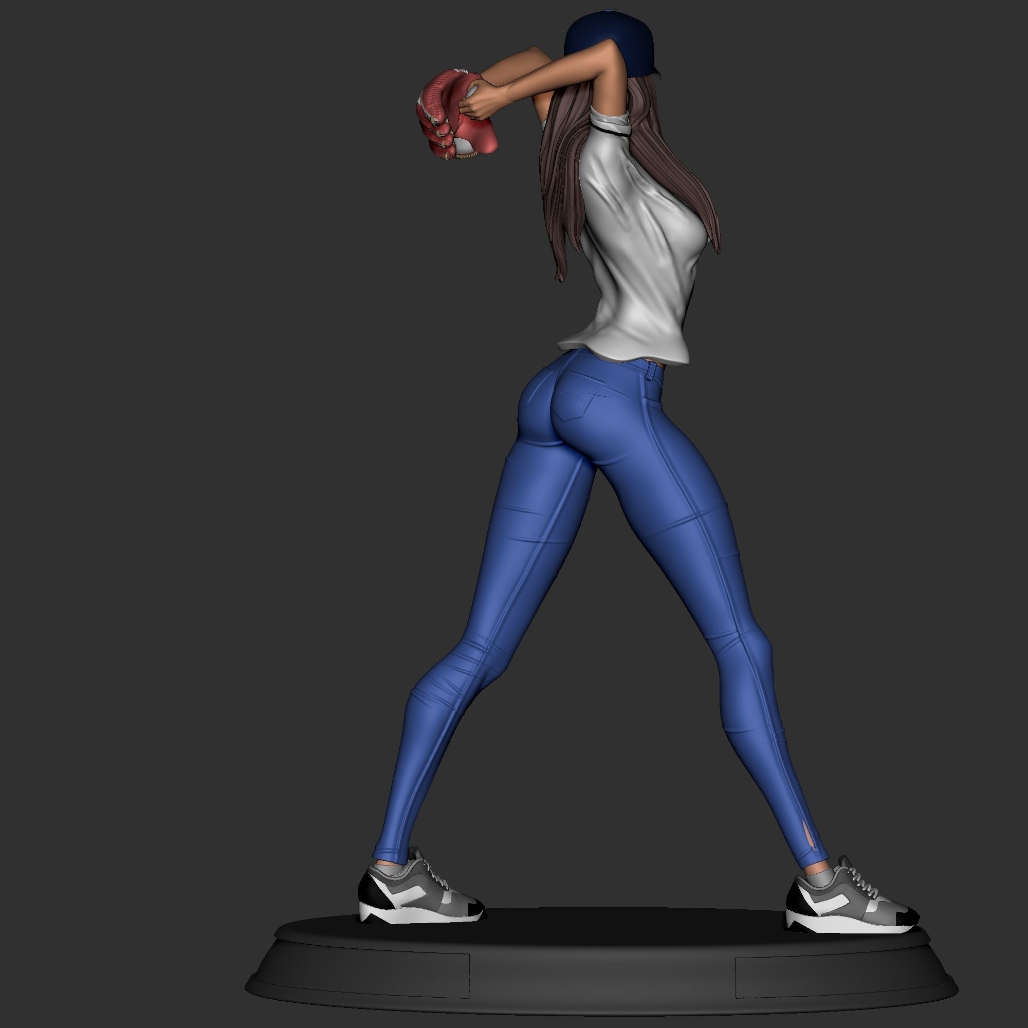 Baseball Girl 3D print model_4