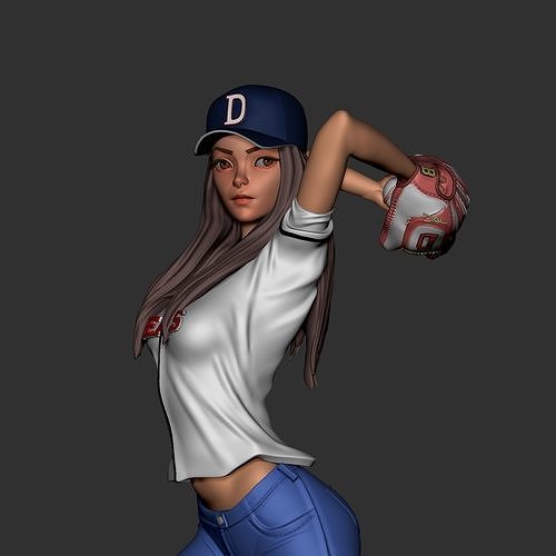 Baseball Girl 3D print model