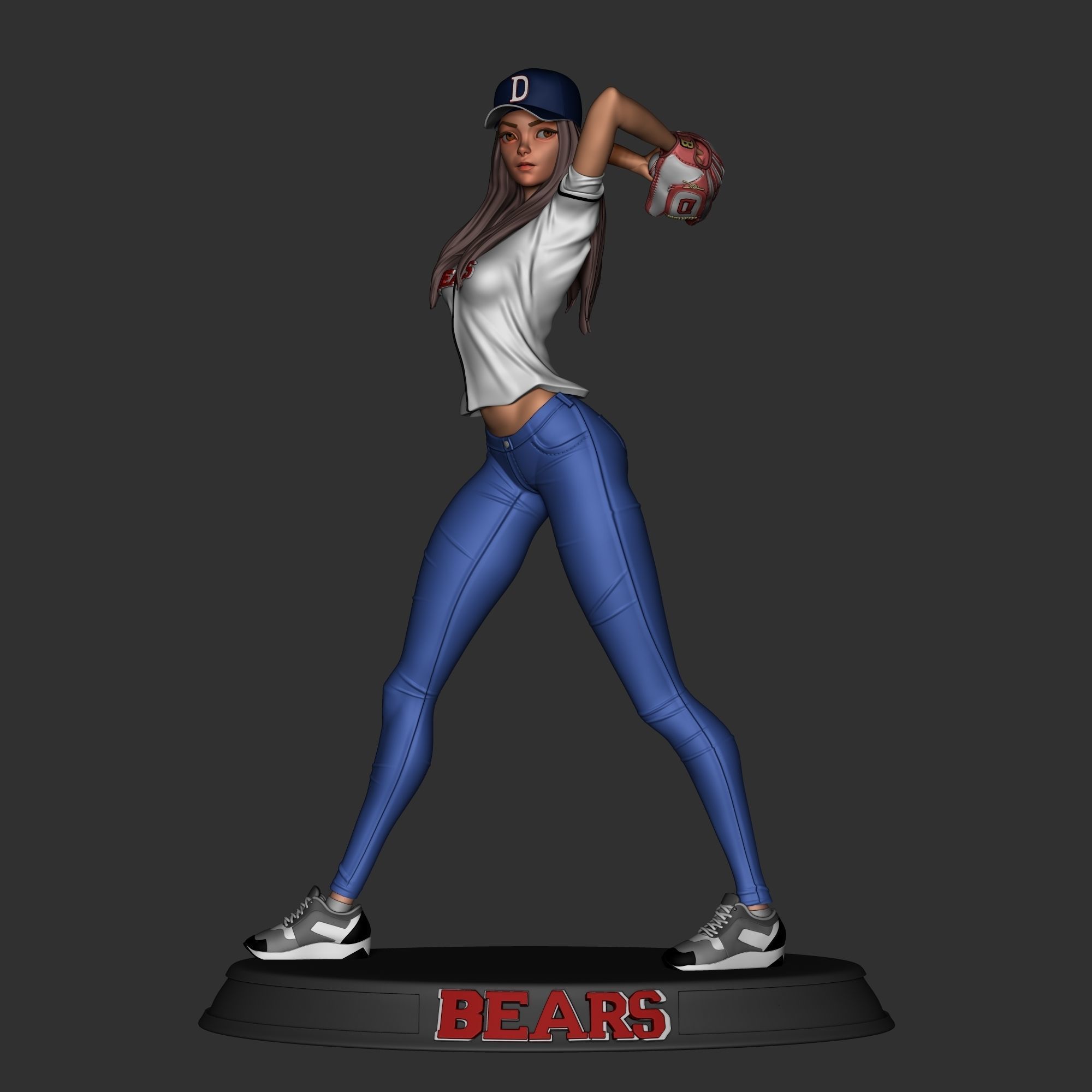 Baseball Girl 3D print model_2