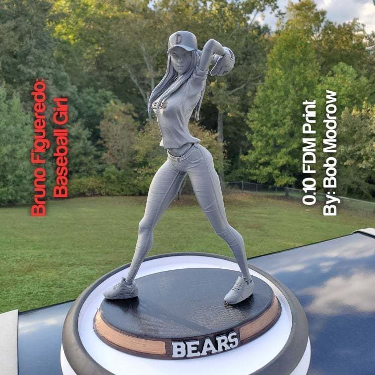 Baseball Girl 3D print model_12