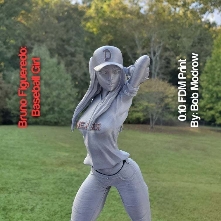 Baseball Girl 3D print model_14