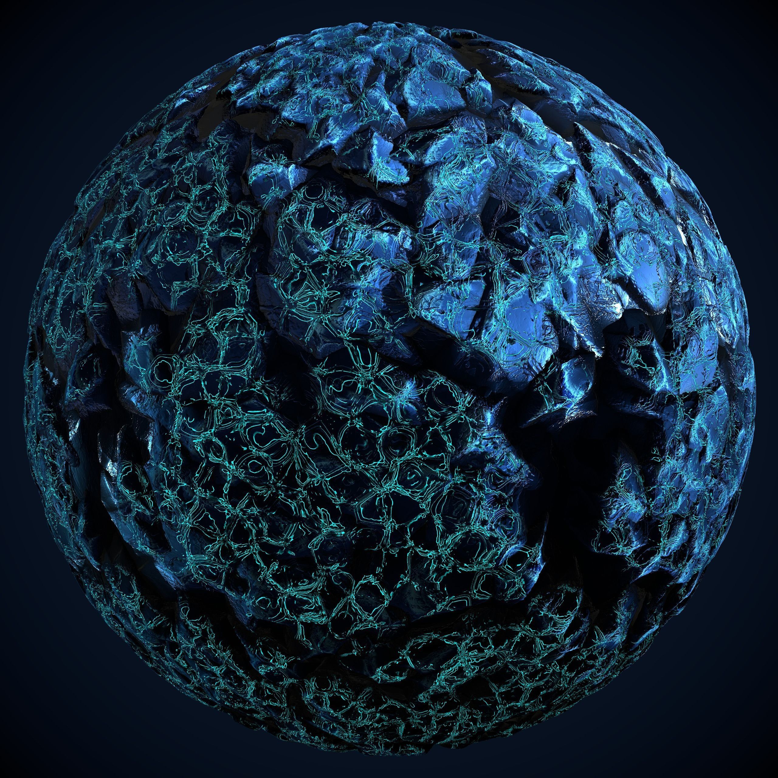 Blue Crystal PBR Texture Material 4k Texture_4