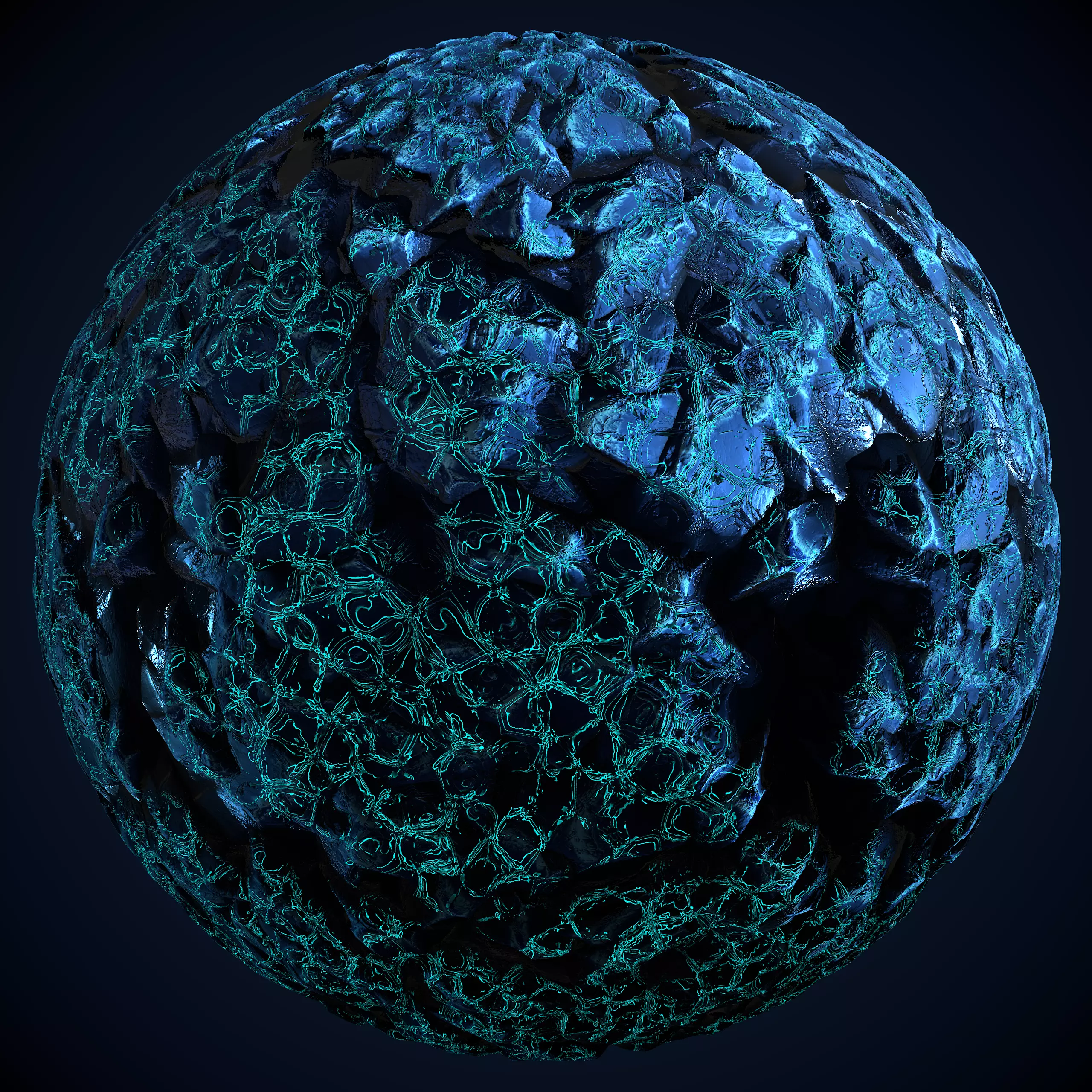 Blue Crystal PBR Texture Material 4k Texture_0