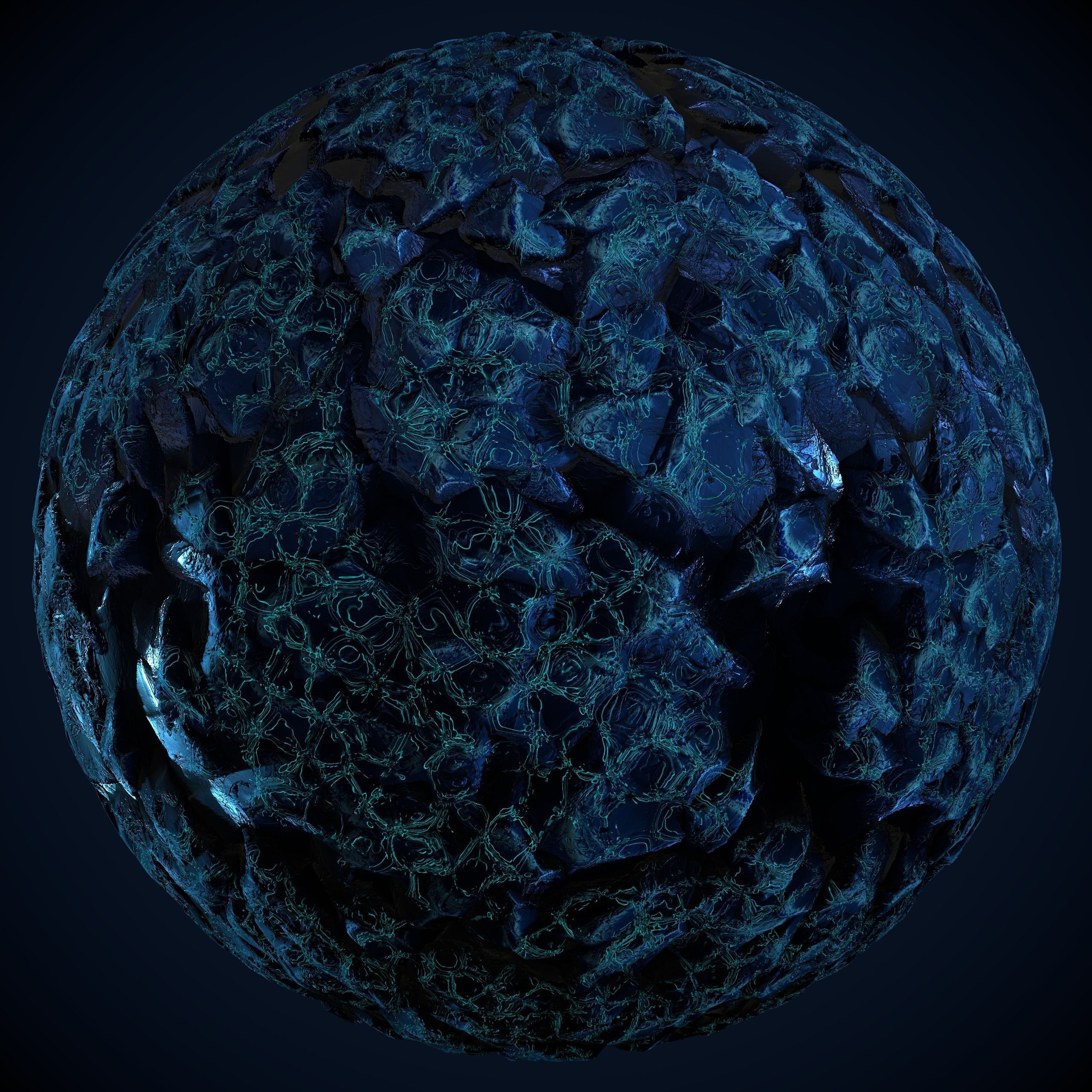 Blue Crystal PBR Texture Material 4k Texture_2