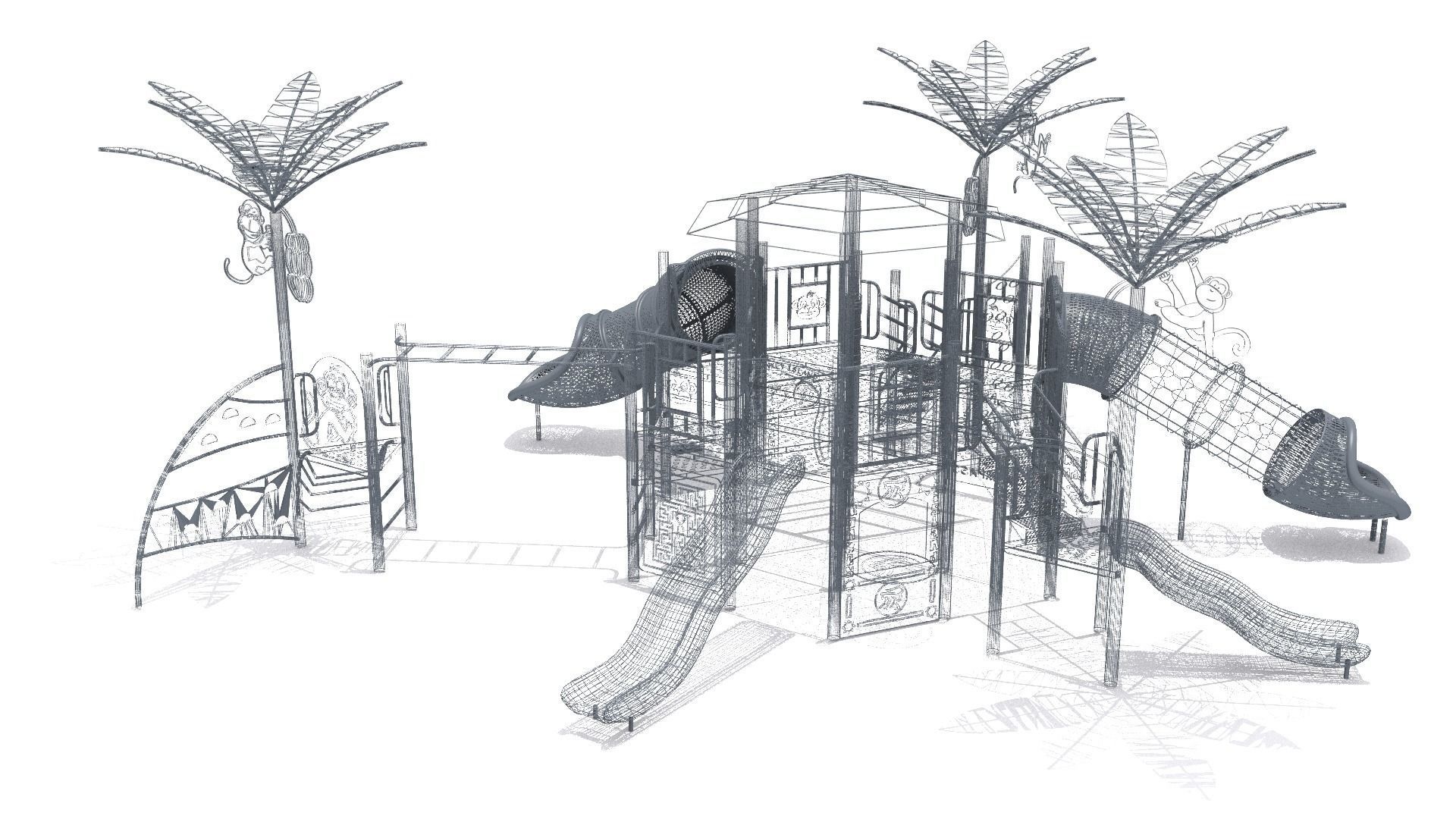 Monkey Playground Low-poly 3D model_11