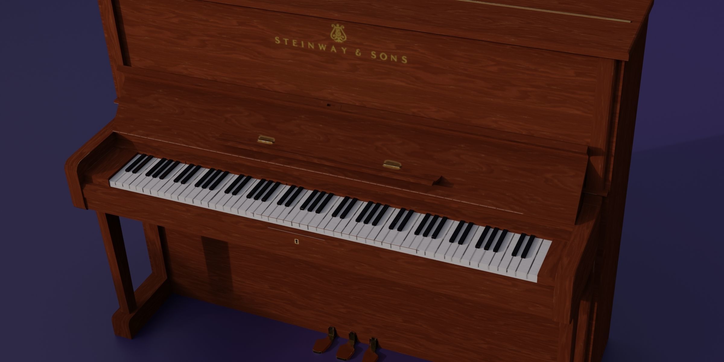 Piano Steinway and Sons Low-poly 3D model_5
