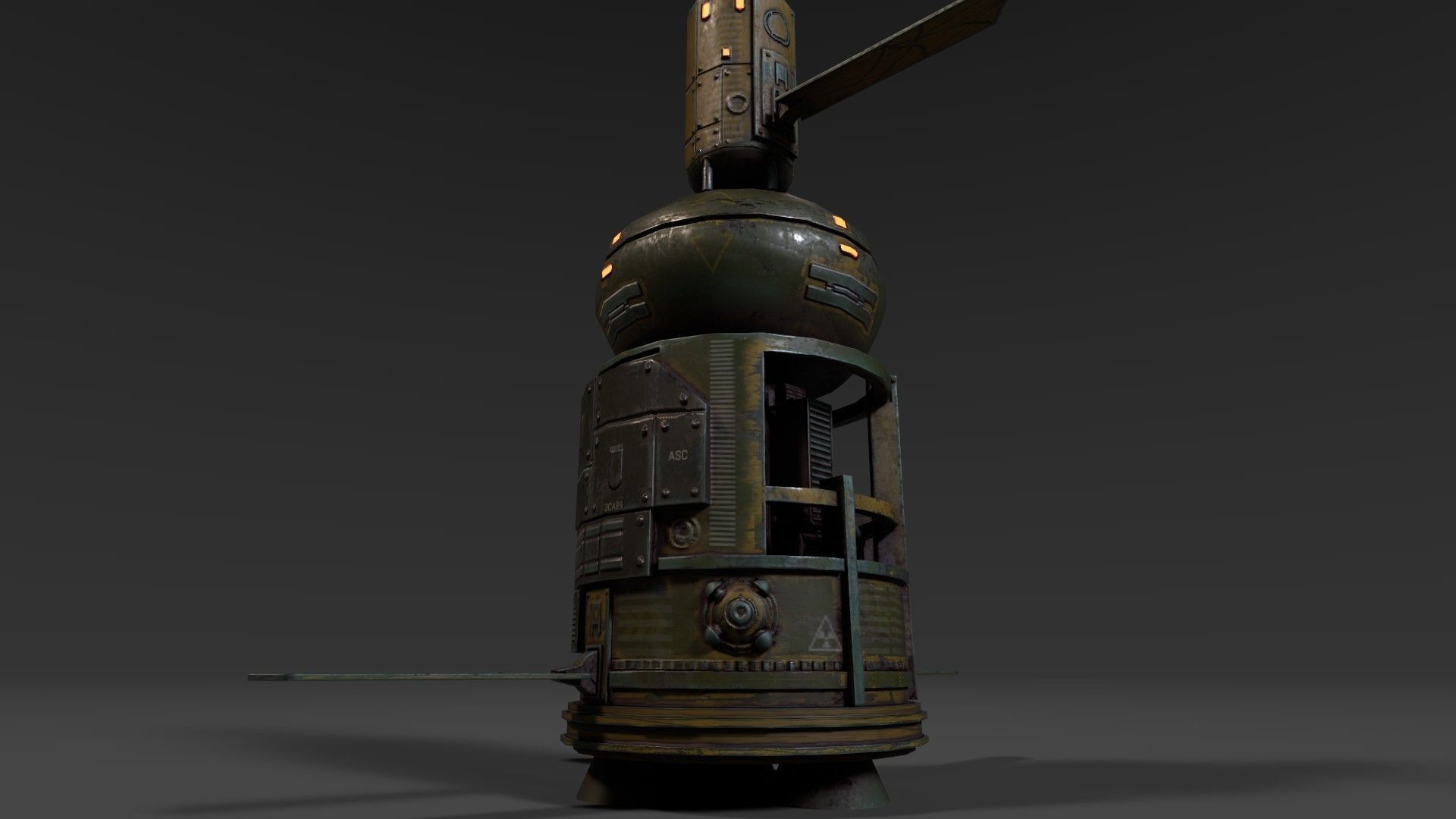 Sci Fi Satellite Low-poly 3D model_5