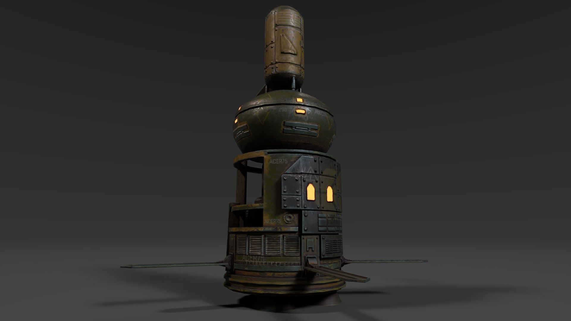 Sci Fi Satellite Low-poly 3D model_3