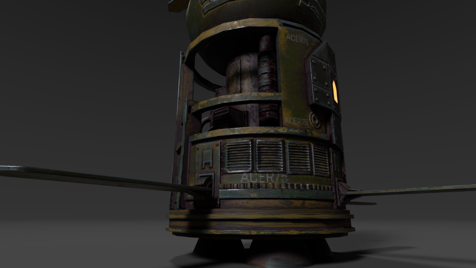 Sci Fi Satellite Low-poly 3D model_2