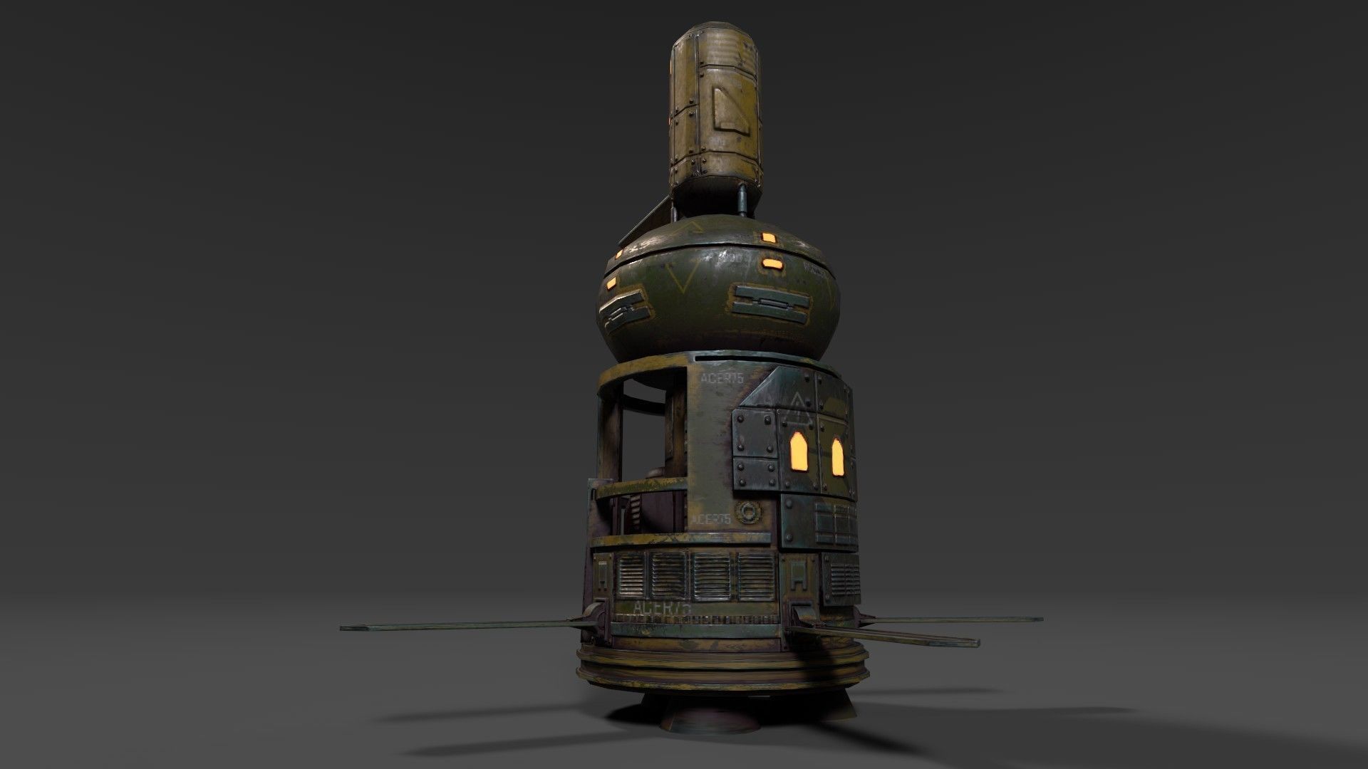 Sci Fi Satellite Low-poly 3D model_8