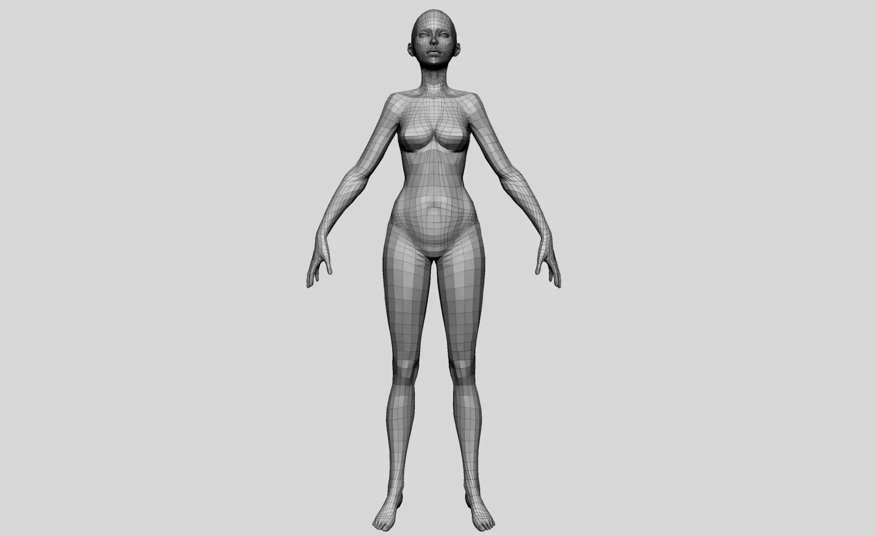Female Basemesh v4 3D model_0