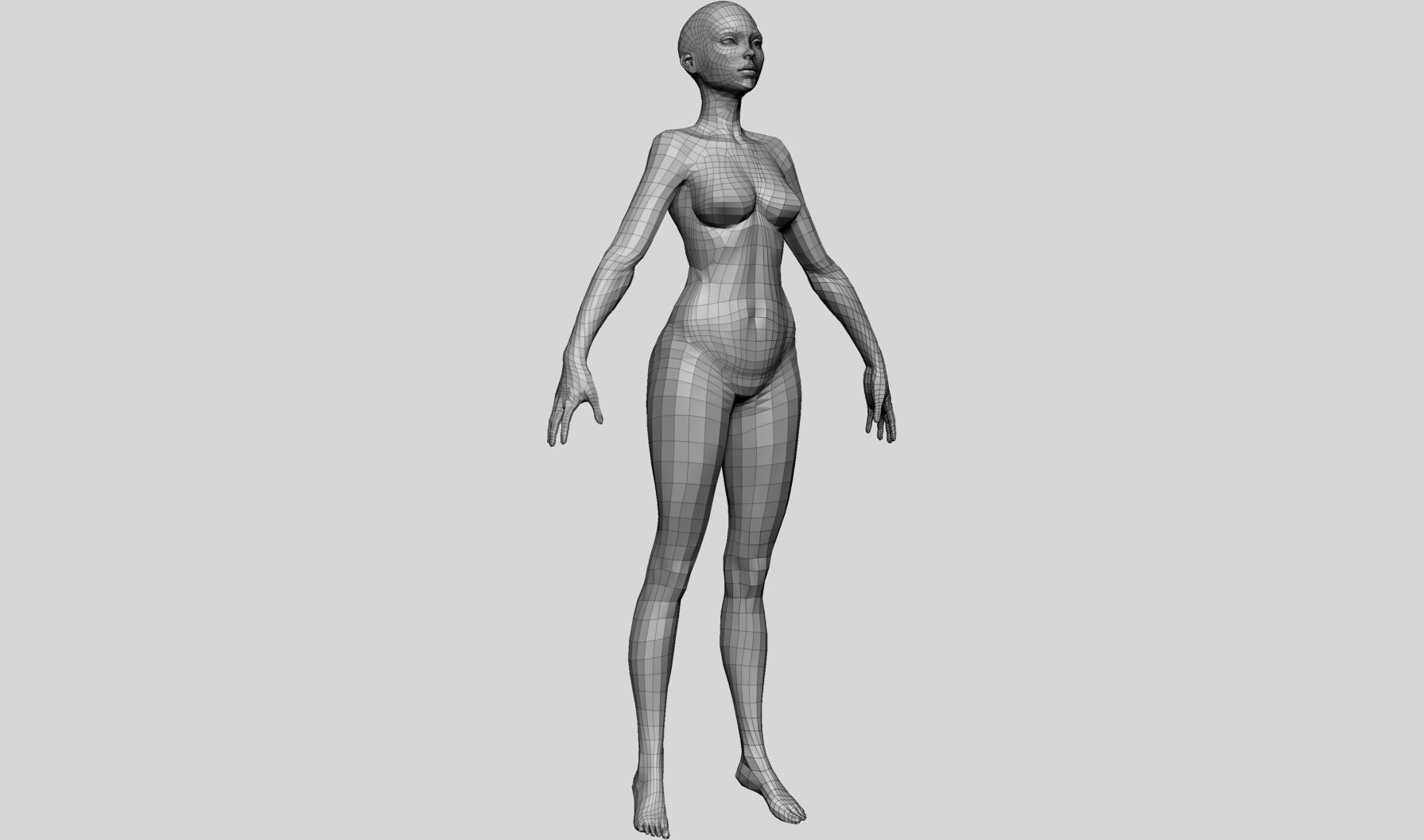 Female Basemesh v4 3D model_4