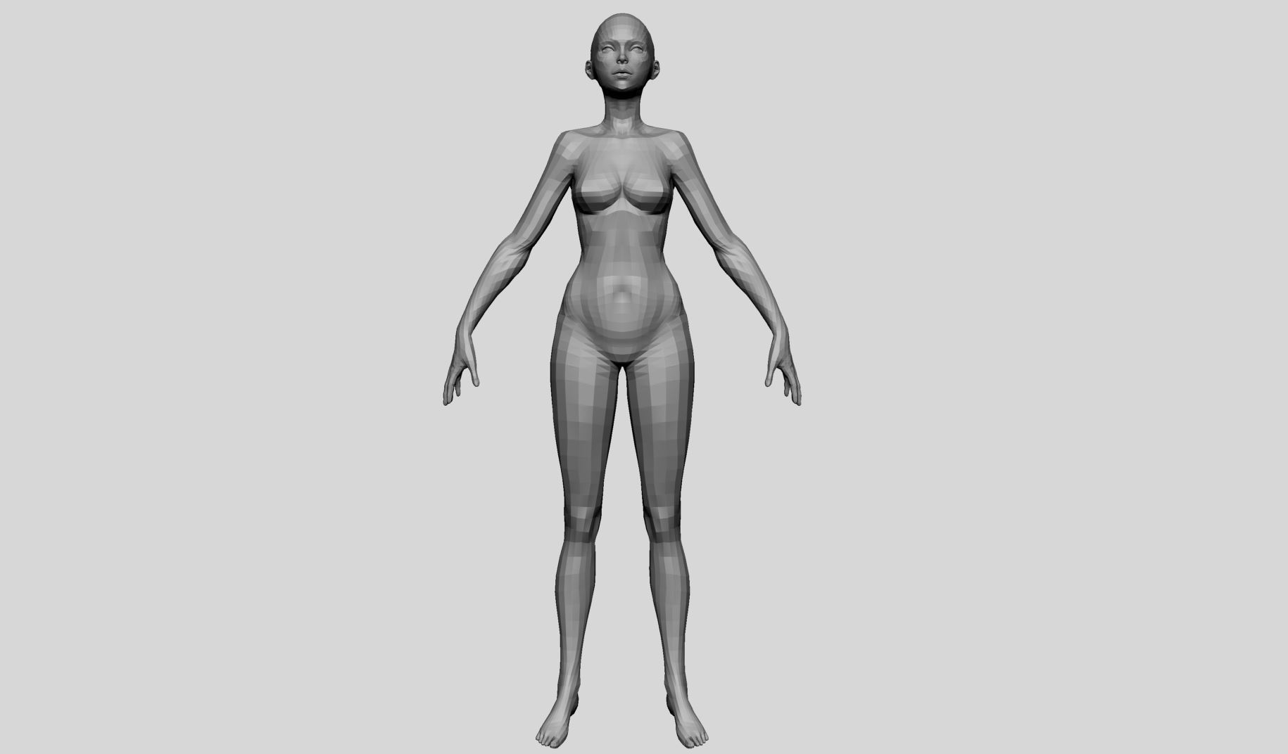 Female Basemesh v4 3D model_1