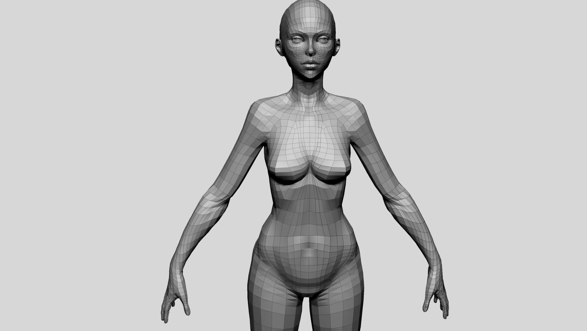 Female Basemesh v4 3D model_8