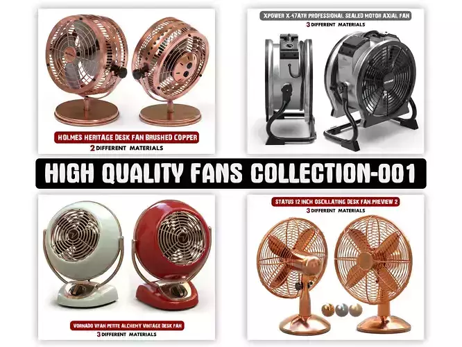 High quality fans collection-001 3D model