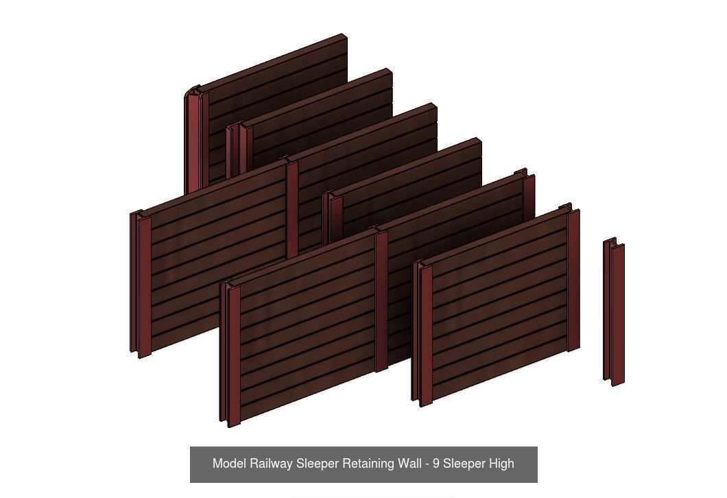 Model Railway Fencing and Walling Several Designs 3D Model Collection_11