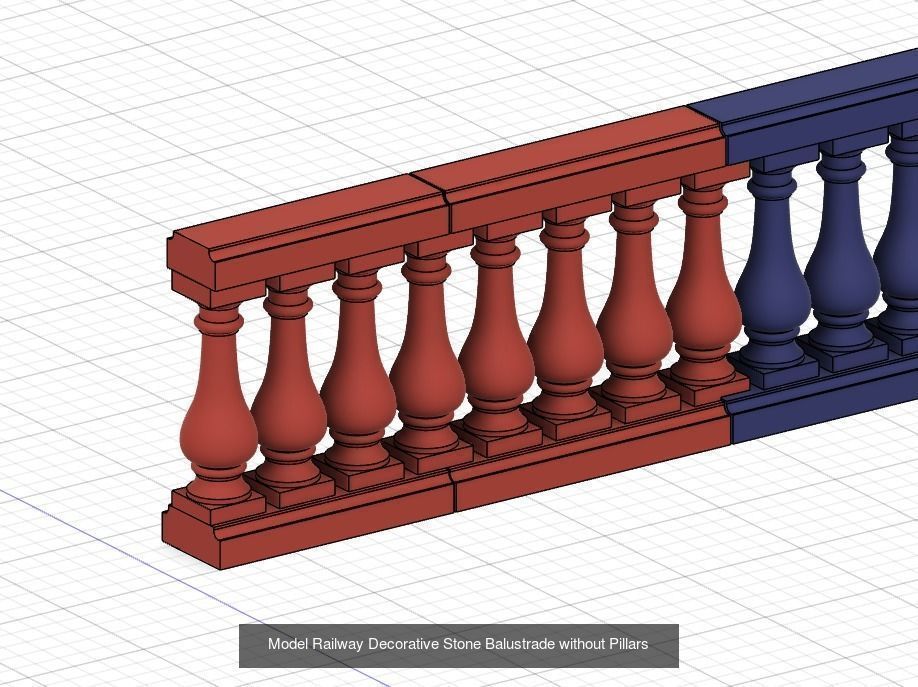Model Railway Fencing and Walling Several Designs 3D Model Collection_8