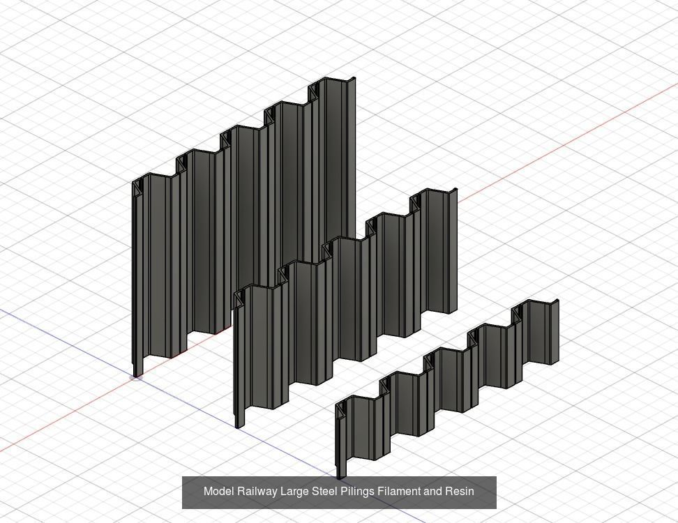 Model Railway Fencing and Walling Several Designs 3D Model Collection_6
