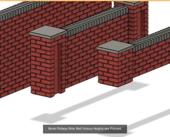 Model Railway Fencing and Walling Several Designs 3D Model Collection_12