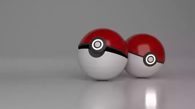 Pokeball 3D two pokemon balls