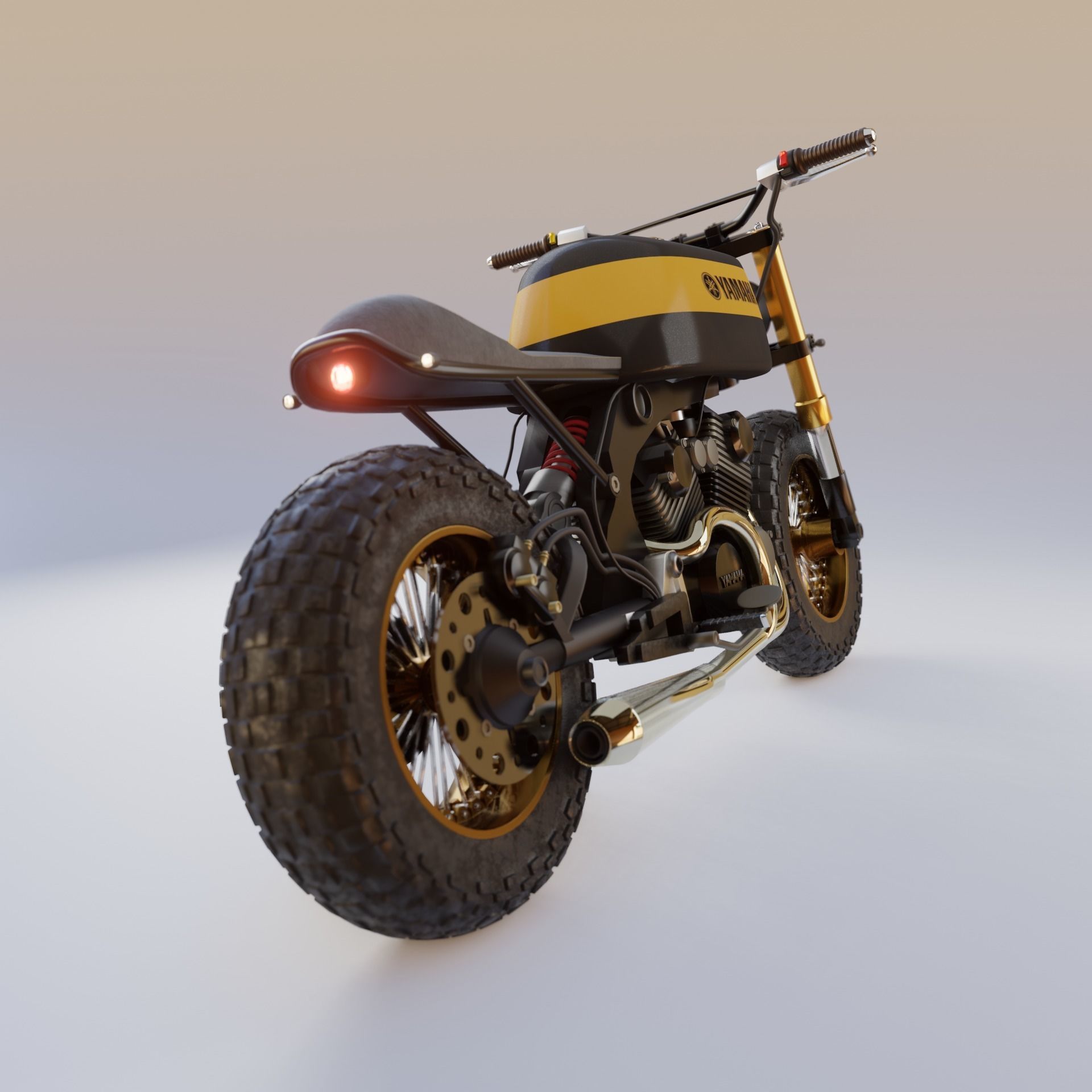 Yamaha XV 750 Custom cafe racer  3D model_1
