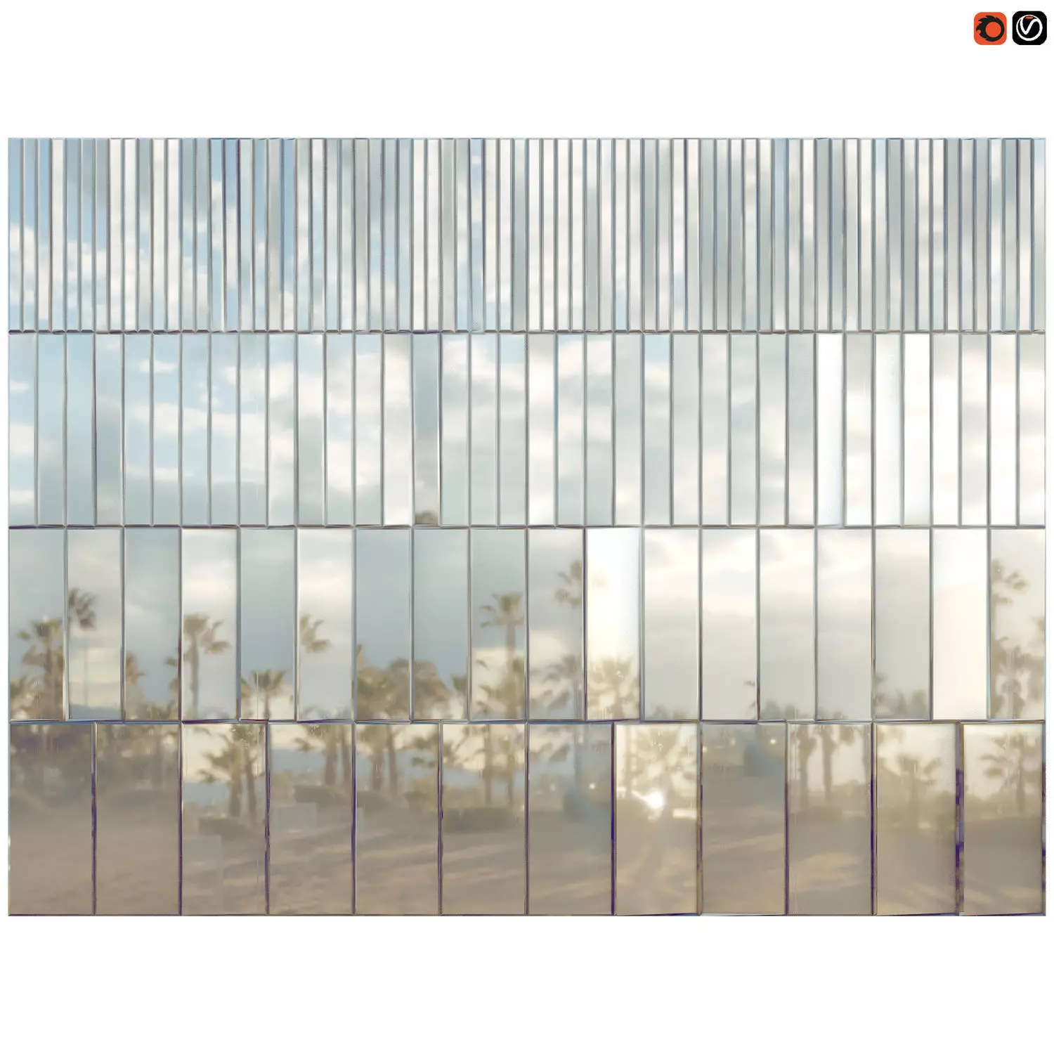 Decor mirror wall Panel 2 AKollection 3D model_0