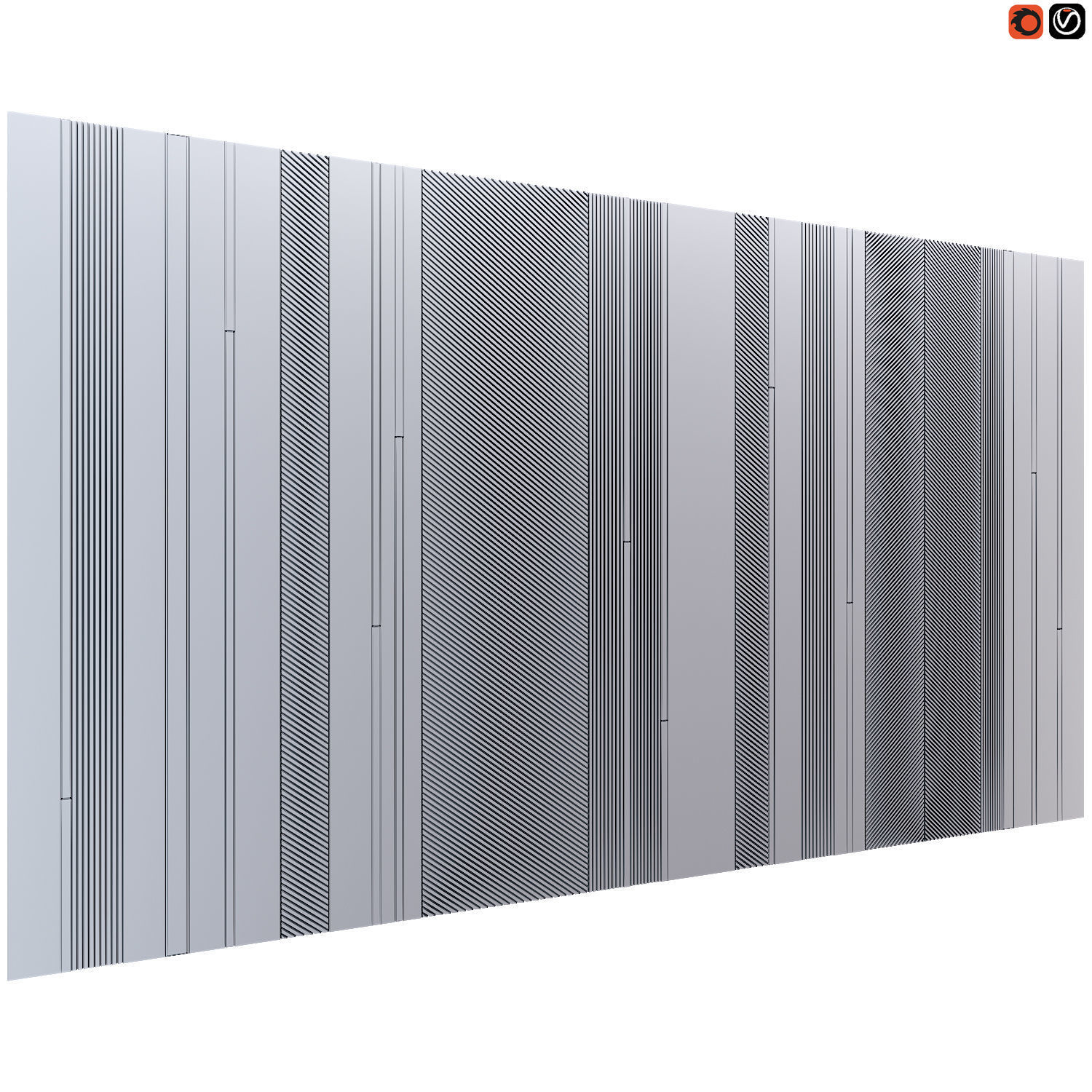 Decor wood Panel 45 3D model_2