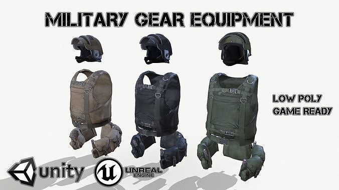 Military Gear Equipment  Low-poly 3D model