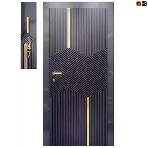 Art deco black front door