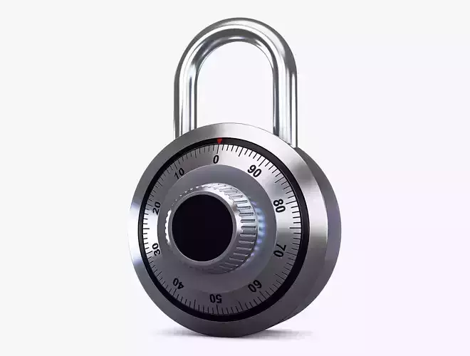 Dial Combination Padlock v 1 3D model
