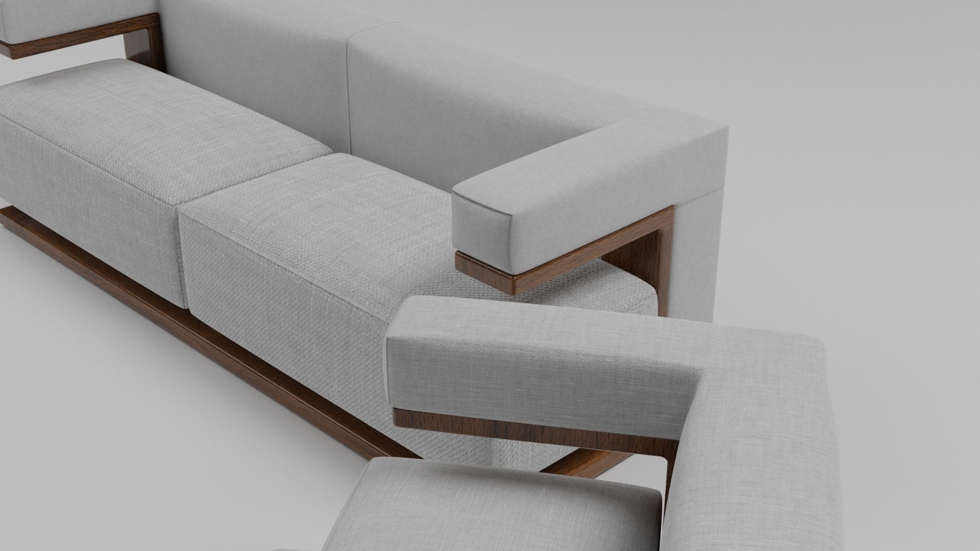 The F-51 Armchair and Sofa Suite Low-poly 3D model_30