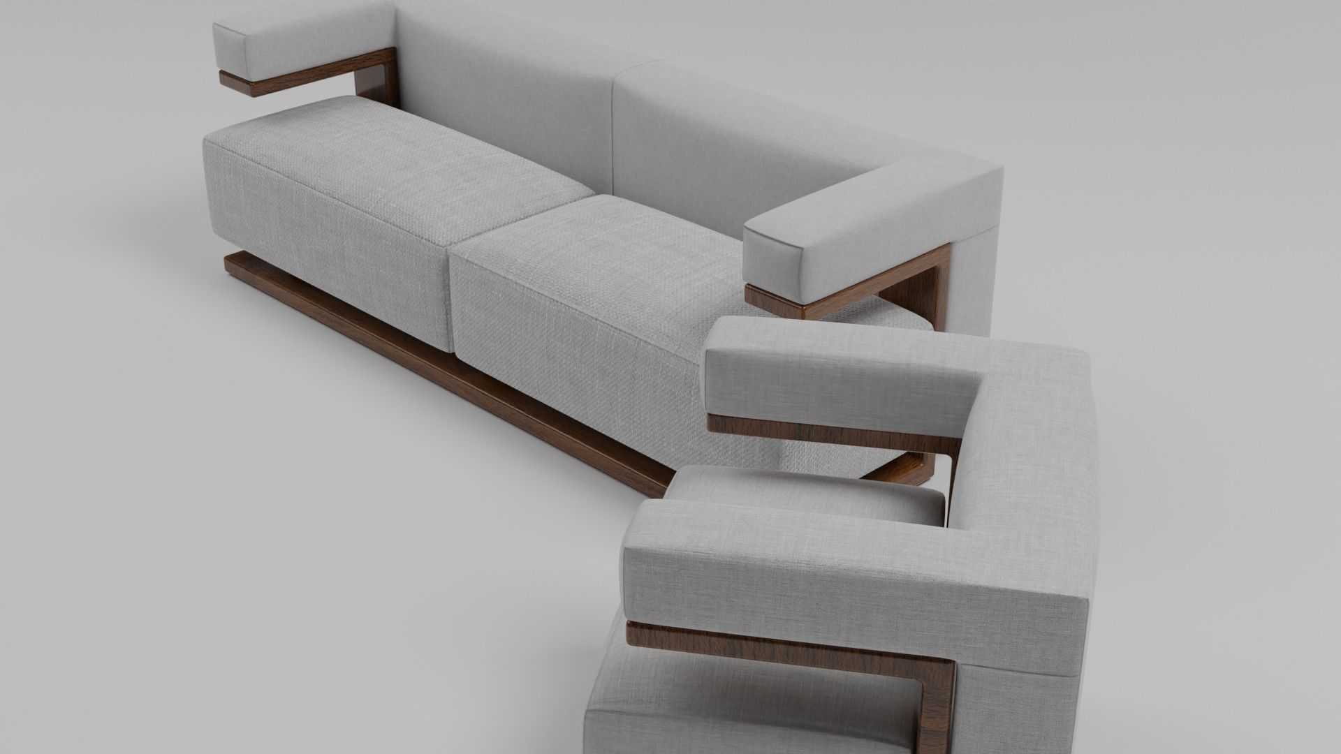 The F-51 Armchair and Sofa Suite Low-poly 3D model_29