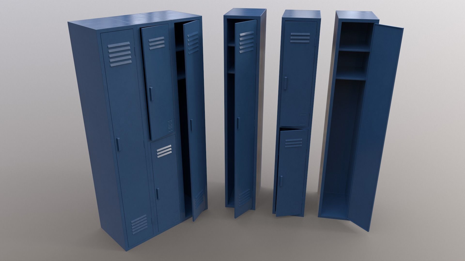 PBR School Gym Locker 04 - Multi color Pack 3D Model Collection_75