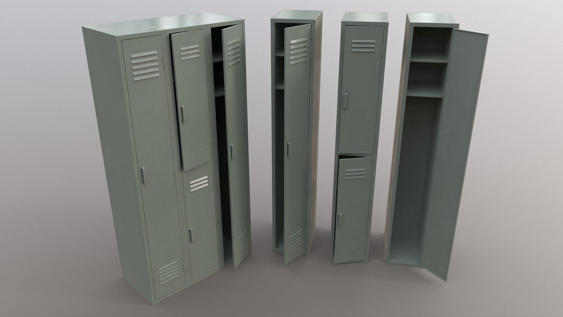 PBR School Gym Locker 04 - Multi color Pack 3D Model Collection_51