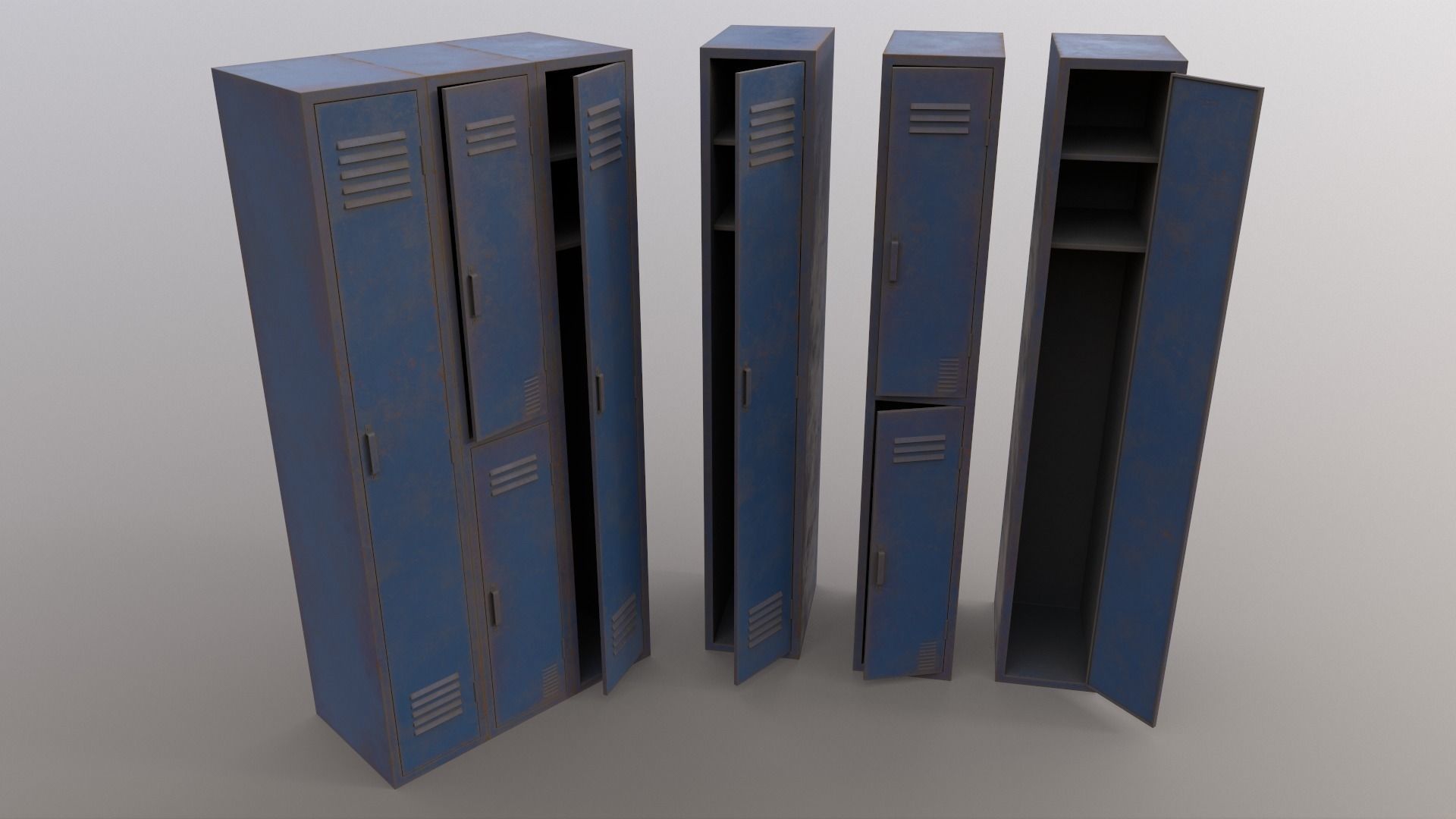PBR School Gym Locker 04 - Multi color Pack 3D Model Collection_76