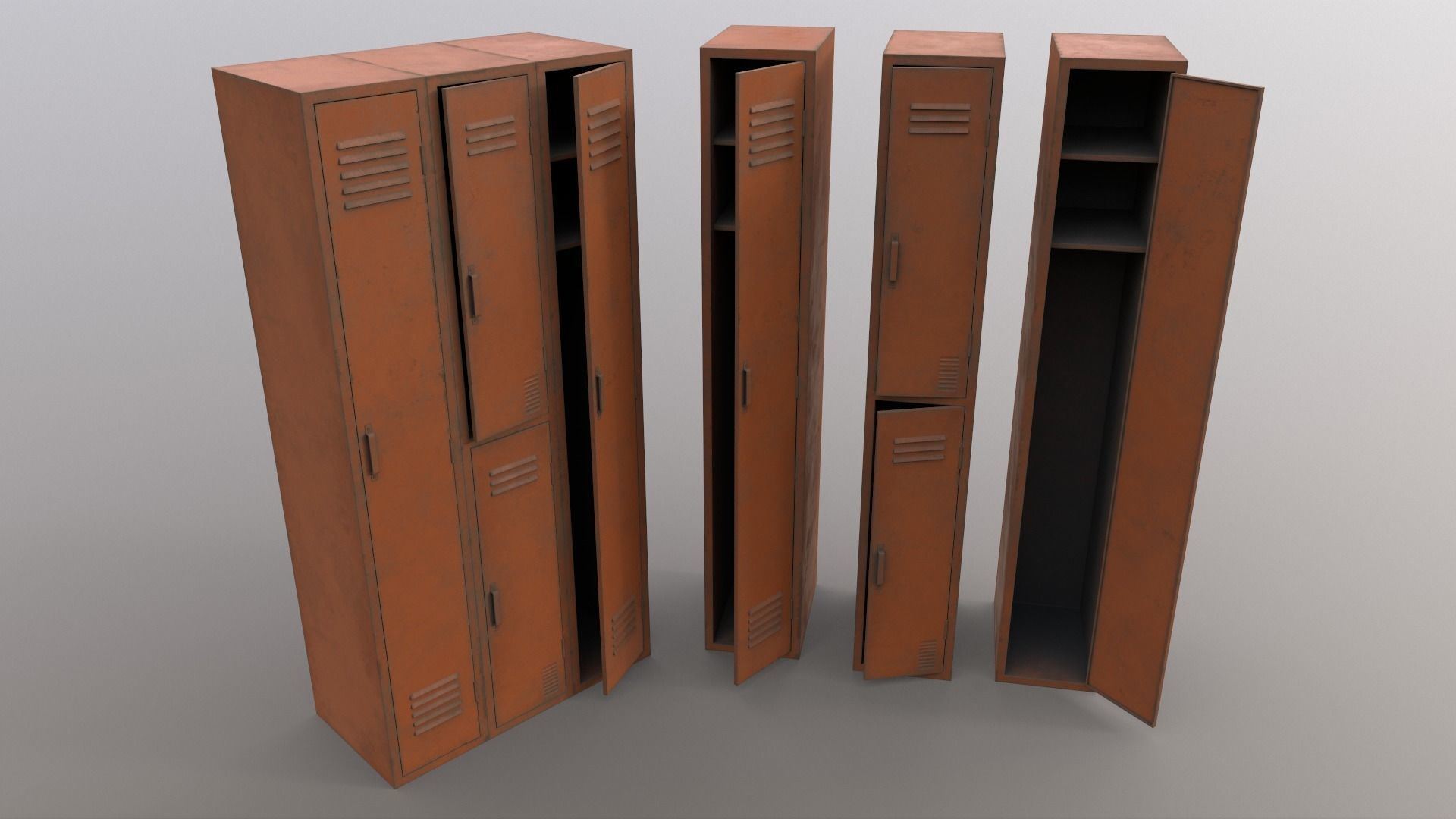 PBR School Gym Locker 04 - Multi color Pack 3D Model Collection_64