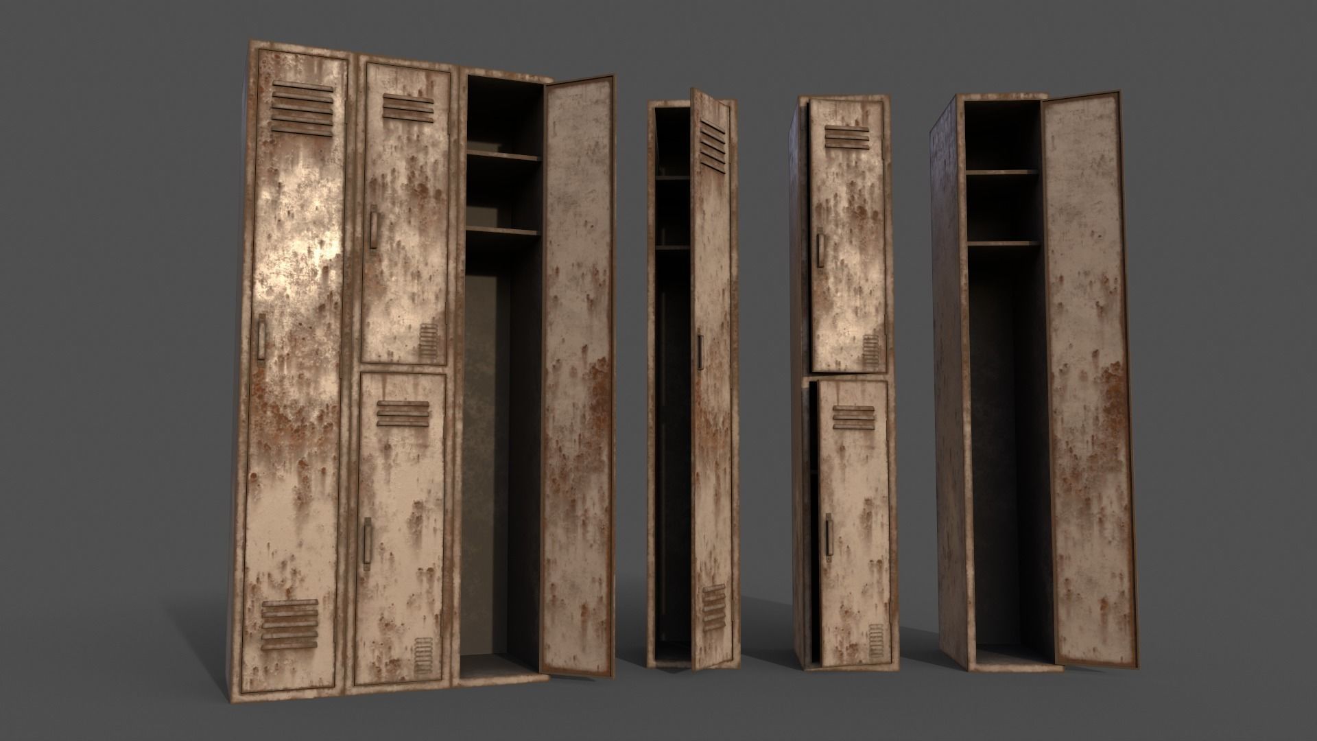 PBR School Gym Locker 04 - Multi color Pack 3D Model Collection_32